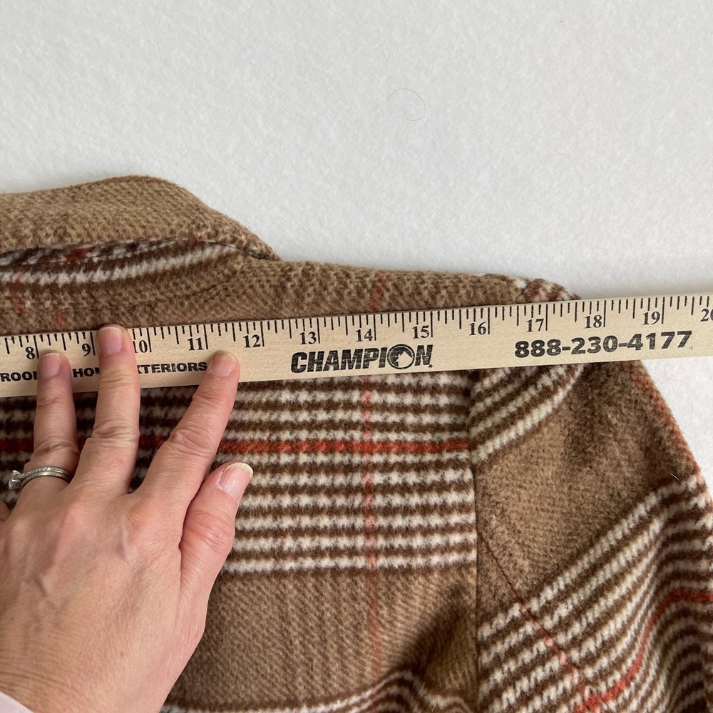 Evereve Brown Plaid Pea Coat XS - Picture 10 of 11